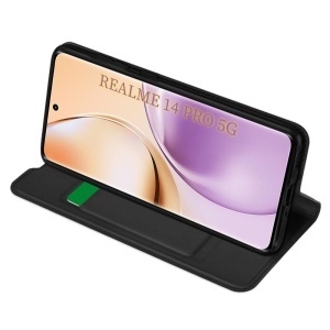 Husa pentru Realme 14 Pro, SKYDDAR INNOVATION, Prestige, tip Carte cu Portofel Interior, Negru, set cu sticker - Img 4