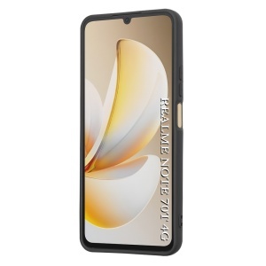 Husa pentru Realme Note 70T, SKYDDAR INNOVATION, din Silicon Catifelat, SoftElegance, set cu sticker, Negru - Img 2