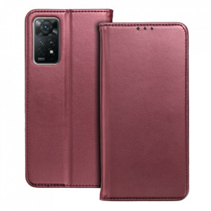 Husa pentru Redmi 10C tip carte, Skyddar Smart Magnet - Burgundy - Img 3
