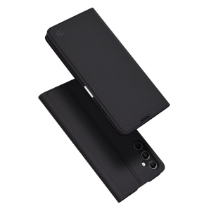 Husa pentru Samsung Galaxy A05s, SKYDDAR INNOVATION, Magskin Book, tip Carte cu Portofel Interior, set cu sticker, Negru