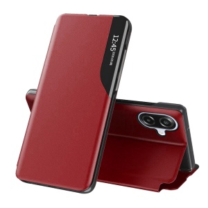 Husa pentru Samsung Galaxy A07 4G tip carte, eFold, set cu sticker, Rosu