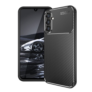 Husa pentru Samsung Galaxy A14 5G / Galaxy A14 4G, SKYDDAR INNOVATION, CarbonFiber, Antisoc, Negru, set cu sticker