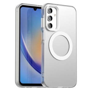 Husa pentru Samsung Galaxy A15 4G / Galaxy A15 5G, MagSafe, Antisoc, set cu sticker, CandyCase, Alb