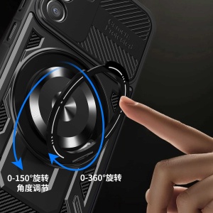 Husa pentru Samsung Galaxy A25 5G, SKYDDAR INNOVATION, RuggedCam, Inel magnetic antisoc, set cu sticker, Negru - Img 2