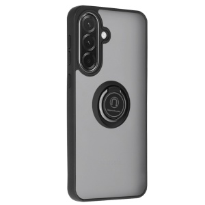 Husa pentru Samsung Galaxy A37 5G, SKYDDAR INNOVATION, Glinth cu Inel Rotativ 360° Magnetic, set cu sticker, Negru  - Img 3