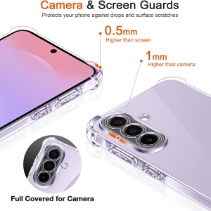 Husa pentru Samsung Galaxy A37 5G, SKYDDAR INNOVATION, Shockproof Clear Silicone, Silicon Slim, set cu sticker, Transparenta - Img 3