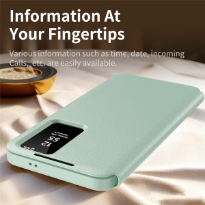 Husa pentru Samsung Galaxy A37 5G tip carte, Skyddar, cu portofel si SmartView, Premium, set cu sticker, Verde - Img 5