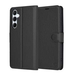 Husa pentru Samsung Galaxy A55 5G tip Carte, cu Portofel Interior, Finisaje Premium, SKYDDAR Leather Wallet - Negru
