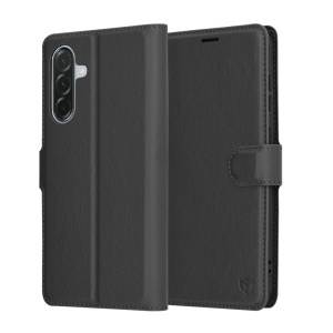 Husa pentru Samsung Galaxy A56 5G tip Carte, cu Portofel Interior, Finisaje Premium, Leather Wallet - Negru