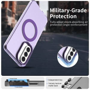 Husa pentru Samsung Galaxy A57 5G, MagSafe, Antisoc, set cu sticker, CandyCase, Mov - Img 4