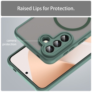 Husa pentru Samsung Galaxy A57 5G, SKYDDAR INNOVATION, HaloFrost MagSafe II, Antisoc, set cu sticker, Verde - Img 4