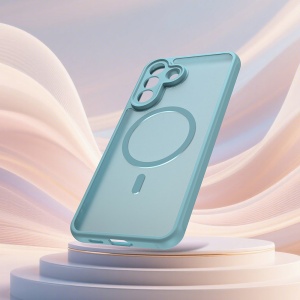Husa pentru Samsung Galaxy A57 5G, SKYDDAR INNOVATION, HaloFrost MagSafe II, Antisoc, set cu sticker, Verde menta - Img 5