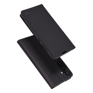 Husa pentru Samsung Galaxy M56, SKYDDAR INNOVATION, Magskin Book, tip Carte cu Portofel Interior, set cu sticker, Negru