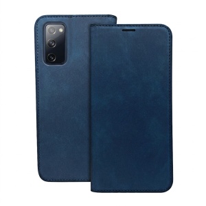 Husa pentru Samsung Galaxy S20 FE+Galaxy S20 FE 5G tip carte, piele ecologica, buzunar interior, set cu sticker, smart suede, Albastru - Img 1