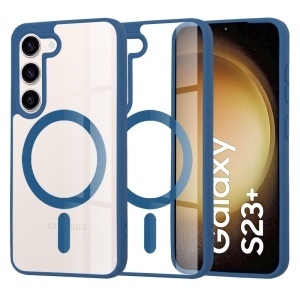 Husa pentru Samsung Galaxy S23 Plus, SKYDDAR INNOVATION, MagSafe Pro din silicon, set cu sticker, Albastru