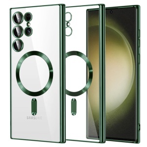 Husa pentru Samsung Galaxy S23 Ultra, SKYDDAR INNOVATION, Luxury Shield Magsafe, Protectie Antisoc, set cu sticker, Verde inchis