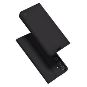 Husa pentru Samsung Galaxy S24, SKYDDAR INNOVATION, Magskin Book, tip Carte cu Portofel Interior, set cu sticker, Negru