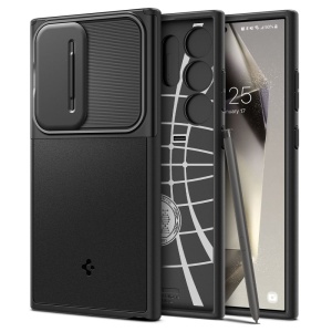 Husa pentru Samsung Galaxy S24 Ultra, Spigen Optik Armor - Negru