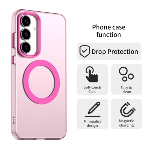 Husa pentru Samsung Galaxy S25 FE, Antisoc, Magsafe, set cu sticker, CandyCase, Roz - Img 4