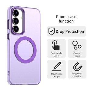 Husa pentru Samsung Galaxy S25 FE, Antisoc, Magsafe, set cu sticker, CandyCase, Mov - Img 4