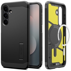 Husa pentru Samsung Galaxy S25 FE, Antisoc, Spigen Tough Armor MagSafe, Negru