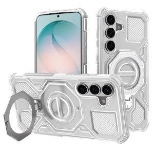 Husa pentru Samsung Galaxy S26 Edge, Antisoc, SKYDDAR INOVATION, Carbon Shield PRO, Magsafe, set cu sticker, Alb