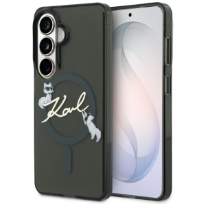 Husa pentru Samsung Galaxy S26 - Karl Lagerfeld IML Choupette Karl Script Logo MagSafe (KLHMS26S5HKSCAK) - Black