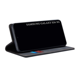 Husa pentru Samsung Galaxy S26, SKYDDAR INNOVATION, Confy Cover tip Carte din piele Eco Premium, cu Portofel Interior, set cu sticker, Negru - Img 3