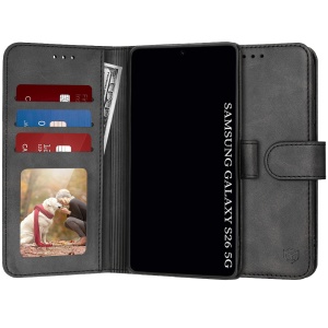 Husa pentru Samsung Galaxy S26, SKYDDAR INNOVATION, Diary Book, tip carte cu Portofel Interior, Antisoc, set cu sticker, Negru
