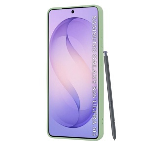 Husa pentru Samsung Galaxy S26 Ultra, SKYDDAR INNOVATION, din Silicon Catifelat, SoftFlex Magsafe, set cu sticker, Verde deschis - Img 2