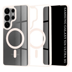 Husa pentru Samsung Galaxy S26 Ultra, SKYDDAR INNOVATION, MagSafe Pro din silicon, set cu sticker, Roz