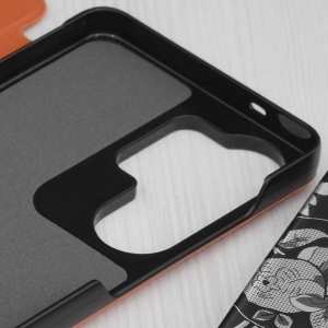 Husa pentru Samsung Galaxy S26 Ultra, tip carte, set cu sticker, eFold, Portocaliu - Img 3