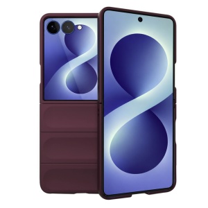 Husa pentru Samsung Galaxy Z Flip8 din Silicon Mat, Antisoc, set cu sticker, Magic Shield, Bordo