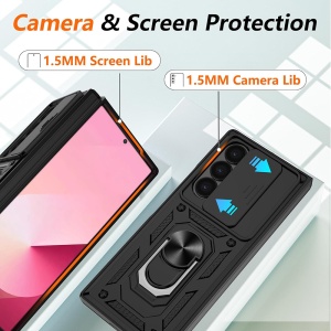 Husa pentru Samsung Galaxy Z Fold7, SKYDDAR INNOVATION, CamShield, Negru, set cu sticker - Img 6