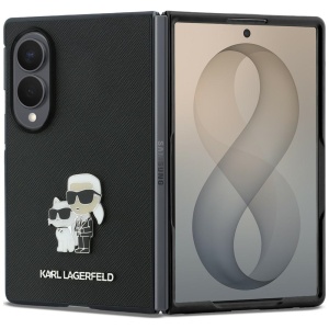 Husa pentru Samsung Galaxy Z Fold8 - Karl Lagerfeld Saffiano Karl&Choupette Metal Pin (KLHCZFW8SAPKCNPK) - Black