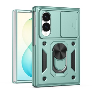 Husa pentru Samsung Galaxy Z Fold8, protectie camere, Inel magnetic, set cu sticker, CamShield, Verde