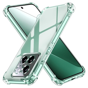 Husa pentru Xiaomi 14 Pro, SKYDDAR INNOVATION, Shockproof Clear Silicone, Silicon Slim, set cu sticker, Transparenta