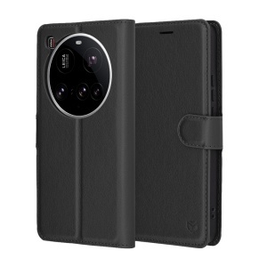 Husa pentru Xiaomi 15 Ultra, SKYDDAR INNOVATION, Leather Wallet, tip Carte cu Portofel Interior, Finisaje Premium, set cu sticker, Negru
