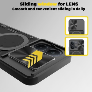 Husa pentru Xiaomi 15T Pro, SKYDDAR INNOVATION, CamGuard Pro, Inel Magnetic, Protectie Camera, set cu sticker, Negru - Img 4
