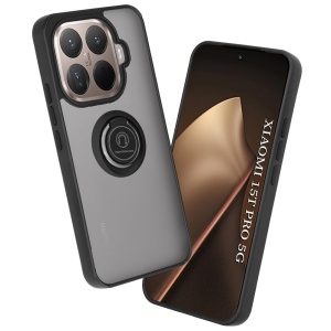 Husa pentru Xiaomi 15T Pro, SKYDDAR INNOVATION, Glinth cu Inel Rotativ 360° Magnetic, set cu sticker, Negru
