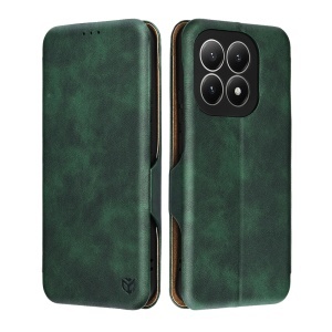 Husa pentru Xiaomi 15T, SKYDDAR INNOVATION, Safe Wallet tip carte din Piele Ecologica, Suport Carduri, Inchidere Magnetica, set cu sticker, Verde