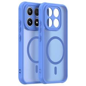 Husa pentru Xiaomi 17 Finisaje Premium, Antisoc, Magsafe, set cu sticker, HaloFrost MagSafe II, Albastru