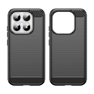 Husa pentru Xiaomi 17, SKYDDAR INNOVATION, Carbon Silicone, din Silicon Slim, cu textura Fibra Carbon, set cu sticker, Negru - Img 2