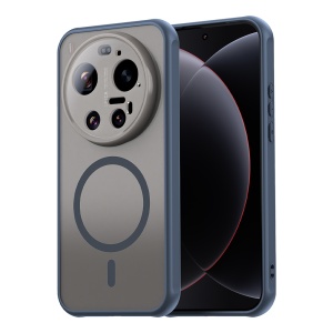Husa pentru Xiaomi 17 Ultra Finisaje Premium, Antisoc, Magsafe, set cu sticker, HaloFrost MagSafe II, Bleumarin