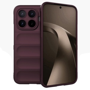 Husa pentru Xiaomi 17T Pro din Silicon Mat, Antisoc, set cu sticker, Magic Shield, Bordo