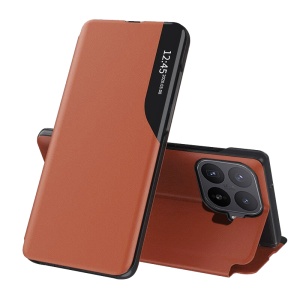 Husa pentru Xiaomi 17T Pro, tip carte, eFold, afisare smart, set cu sticker, Portocaliu