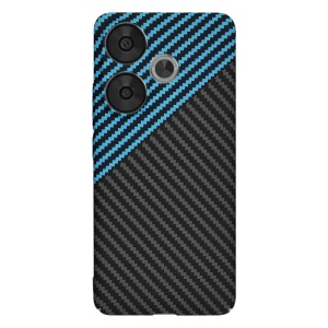 Husa pentru Xiaomi Poco F6, Finisaj Premium cu Textura de Carbon, Design Elegant, SKDR CarbonFlex - Bleu - Img 3
