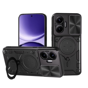 Husa pentru Xiaomi Poco F7, Inel Magnetic, Protectie Camera, set cu sticker, CamGuard Pro, Negru
