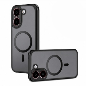 Husa pentru Xiaomi Poco X8 Pro MagSafe, Antisoc, Finisaje Premium, PureFrost, set cu sticker, Negru frost