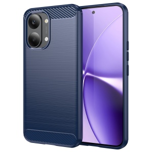 Husa pentru Xiaomi Poco X8 Pro Max din Silicon Slim, cu textura Fibra Carbon, set cu sticker, Carbon Silicone, Albastru